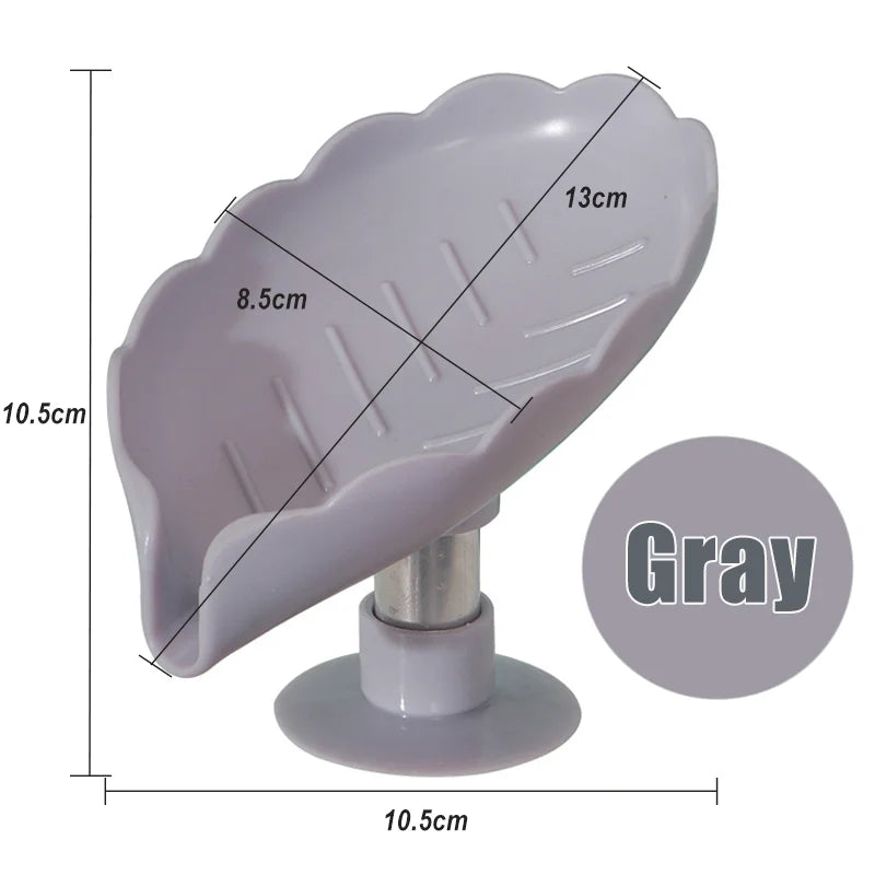 Leaf Shape Soap Box Drain Soap Holder Bathroom Accessories Suction Cup Soap Dish Tray Soap Dish for Bathroom Soap Container
