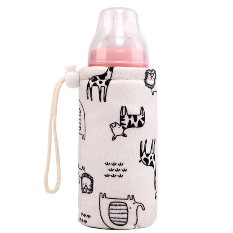 Portable USB Baby Bottle Warmer Travel Milk Warmer Infant Feeding Bottle Heated Cover Insulation Thermostat Heater Dropshipping