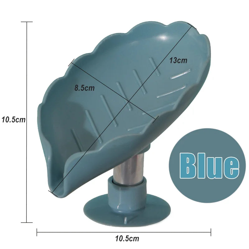 Leaf Shape Soap Box Drain Soap Holder Bathroom Accessories Suction Cup Soap Dish Tray Soap Dish for Bathroom Soap Container