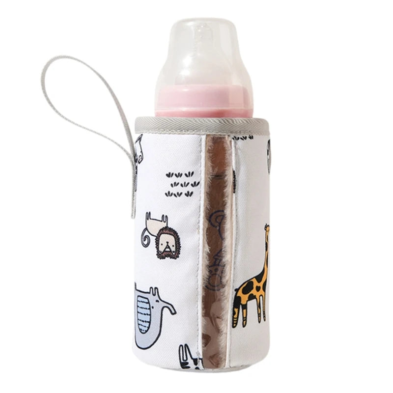 Portable USB Baby Bottle Warmer Travel Milk Warmer Infant Feeding Bottle Heated Cover Insulation Thermostat Heater Dropshipping