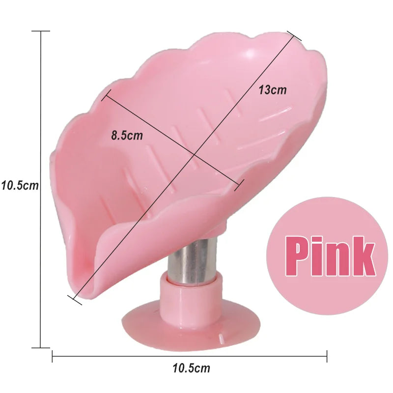 Leaf Shape Soap Box Drain Soap Holder Bathroom Accessories Suction Cup Soap Dish Tray Soap Dish for Bathroom Soap Container