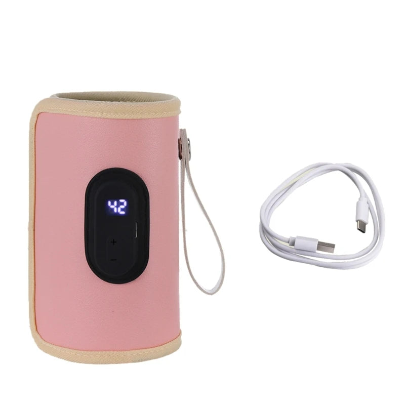 Portable USB Baby Bottle Warmer Travel Milk Warmer Infant Feeding Bottle Heated Cover Insulation Thermostat Heater Dropshipping