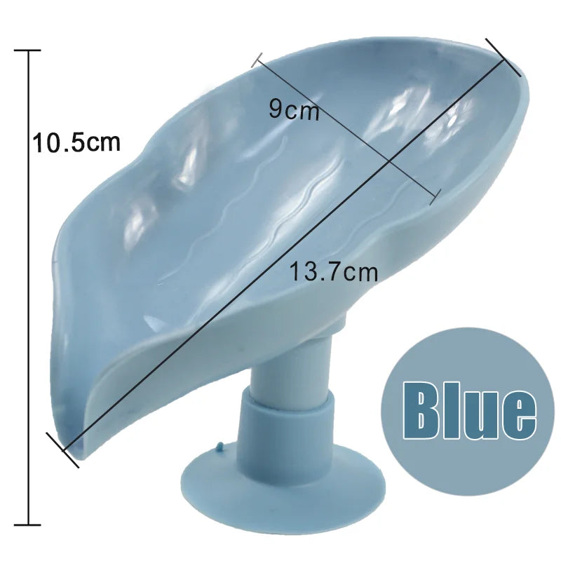 Leaf Shape Soap Box Drain Soap Holder Bathroom Accessories Suction Cup Soap Dish Tray Soap Dish for Bathroom Soap Container