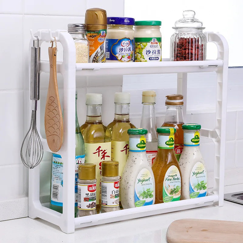 2 Layers Table Plastic Chopsticks Shelf Kitchen Bowl Rack Draining Dish Storage Household Dishes Seasoning Organizer Dish Rack