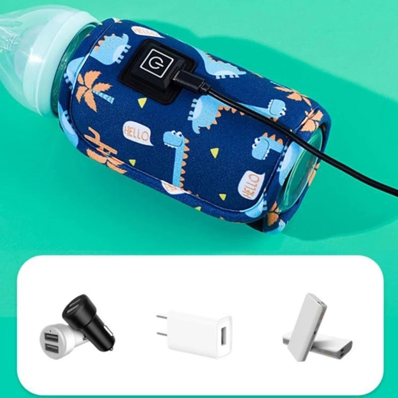 Portable USB Baby Bottle Warmer Travel Milk Warmer Infant Feeding Bottle Heated Cover Insulation Thermostat Heater Dropshipping